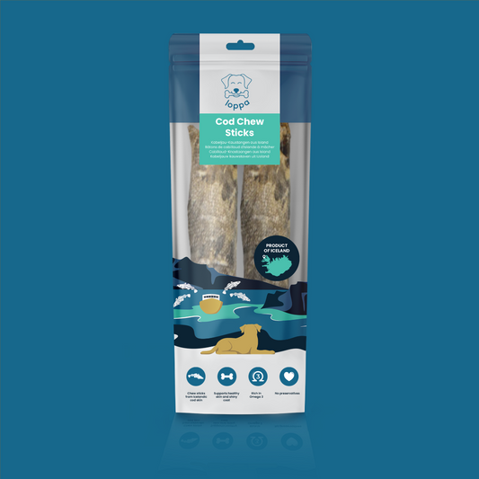 Icelandic cod skin dog chews - 2 in a bag