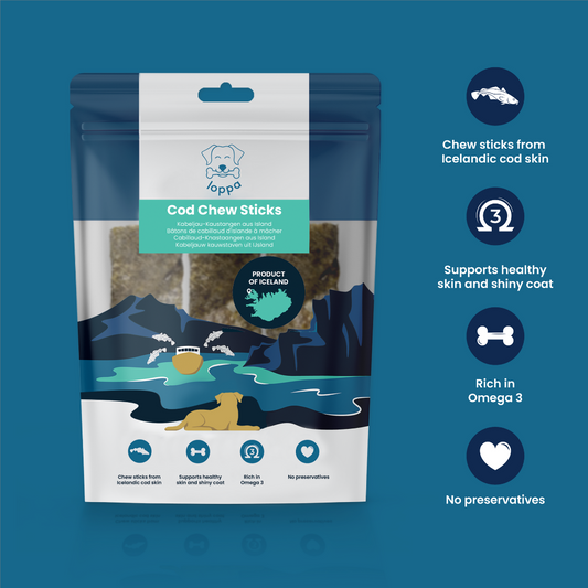 Icelandic cod skin dog chews - 3 in a bag